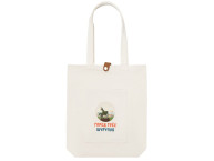 Сумка Clip из хлопка 340 г/м2 с застежкой из экокожи, натуральный (цифровая вышивка)