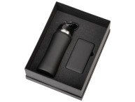 Подарочный набор с бутылкой для воды и повербанком С2, 10000 mAh, черный