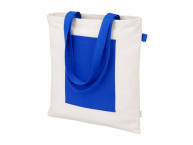 Сумка для покупок Topiс из переработанных материалов с наружным цветным карманом, синий