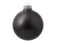 Стеклянный елочный шар "Christmas bauble", черный металлик, с серебристым колпачком в черной коробке