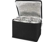 Spectrum нетканая сумка-холодильник, 4 л, на 6 банок, из переработанных материалов, сплошной черный