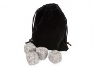 Камни для виски «Gentleman» в бархатном мешочке, 4 шт, серый