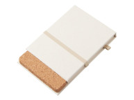 Блокнот с подставкой для телефона из пробки "Milky S", молочно-белый