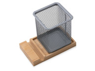 Подставка для ручек и телефона "Fika", натуральный/серый