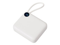 Внешний аккумулятор со встроенным кабелем «Liri», QC/PD, 10000 мАч, теплый белый