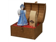 Подарочный набор: кукла, чай "Малина с мятой", голубой