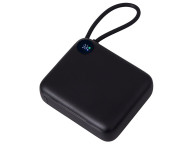 Внешний аккумулятор со встроенным кабелем «Liri», QC/PD, 10000 мАч, черный