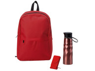 Подарочный набор с магнитным аккумулятором и бутылкой для воды "Waterpower", красный