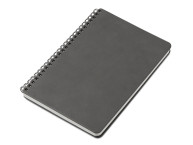 Блокнот А5 "Dante" из искусственной кожи на спирали, темно-серый
