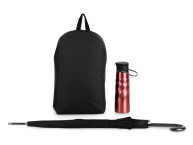 Подарочный набор с бутылкой для воды, зонтом и рюкзаком "Water element" , красный